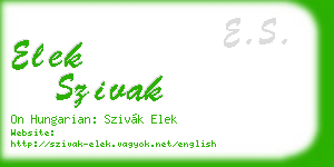 elek szivak business card